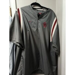 Oklahoma Sooners Shirt Mens XL Gray NCAA Football Nike Dri Fit Zip Pullover Top